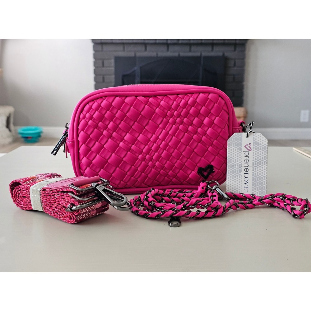 preneLOVE Caledon Mini CB Bag Magenta 1982 Woven Neoprene Crossbody NEW